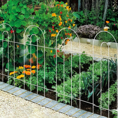 FOREHOGAR front view of full assembled white garden border fence showing clean edge benefit