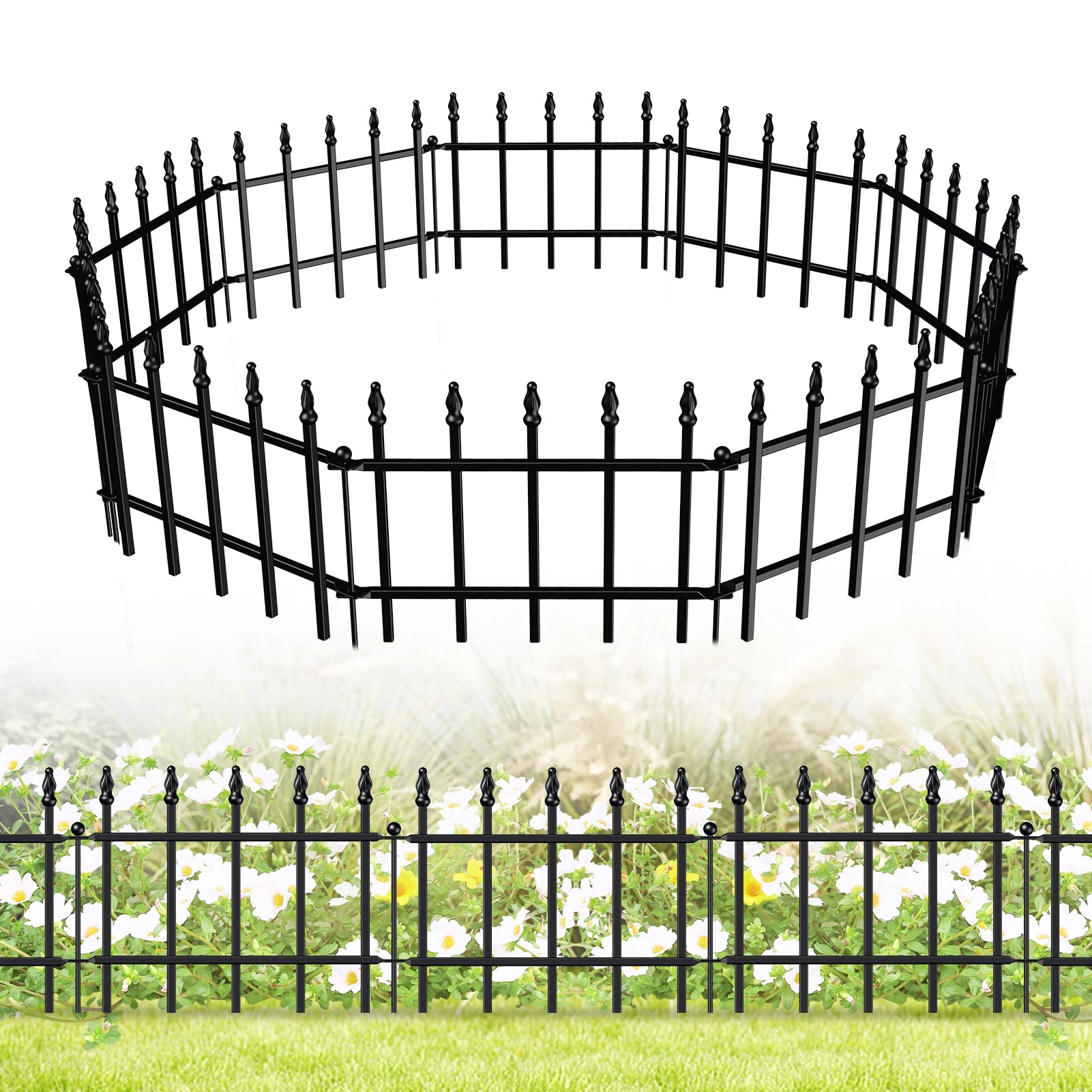 FOREHOGAR front view of assembled fence showing neat border and curb appeal