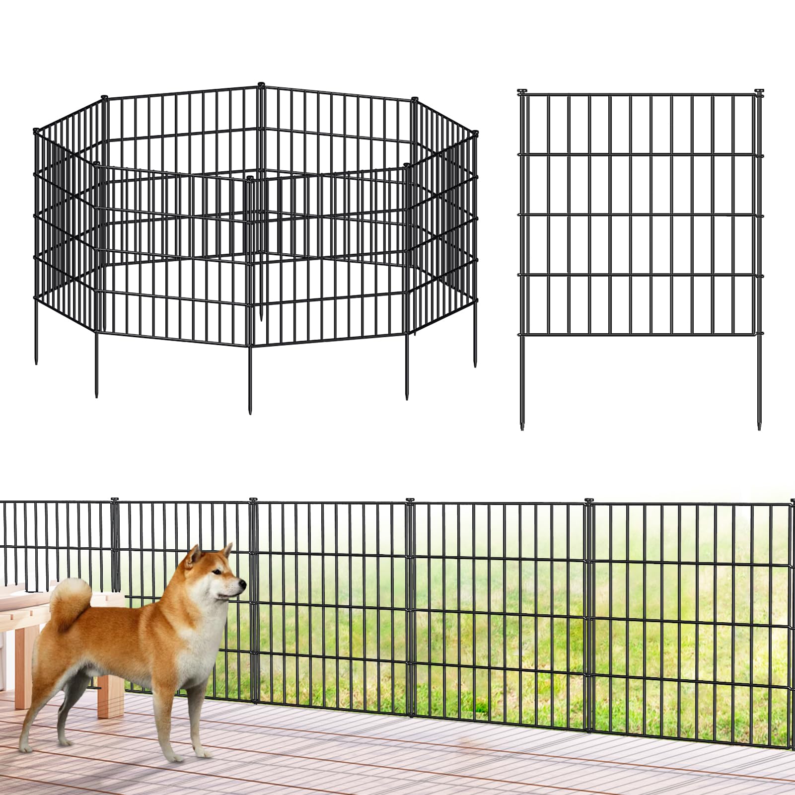 FOREHOGAR front view of assembled fence panels showing clean boundary and protection