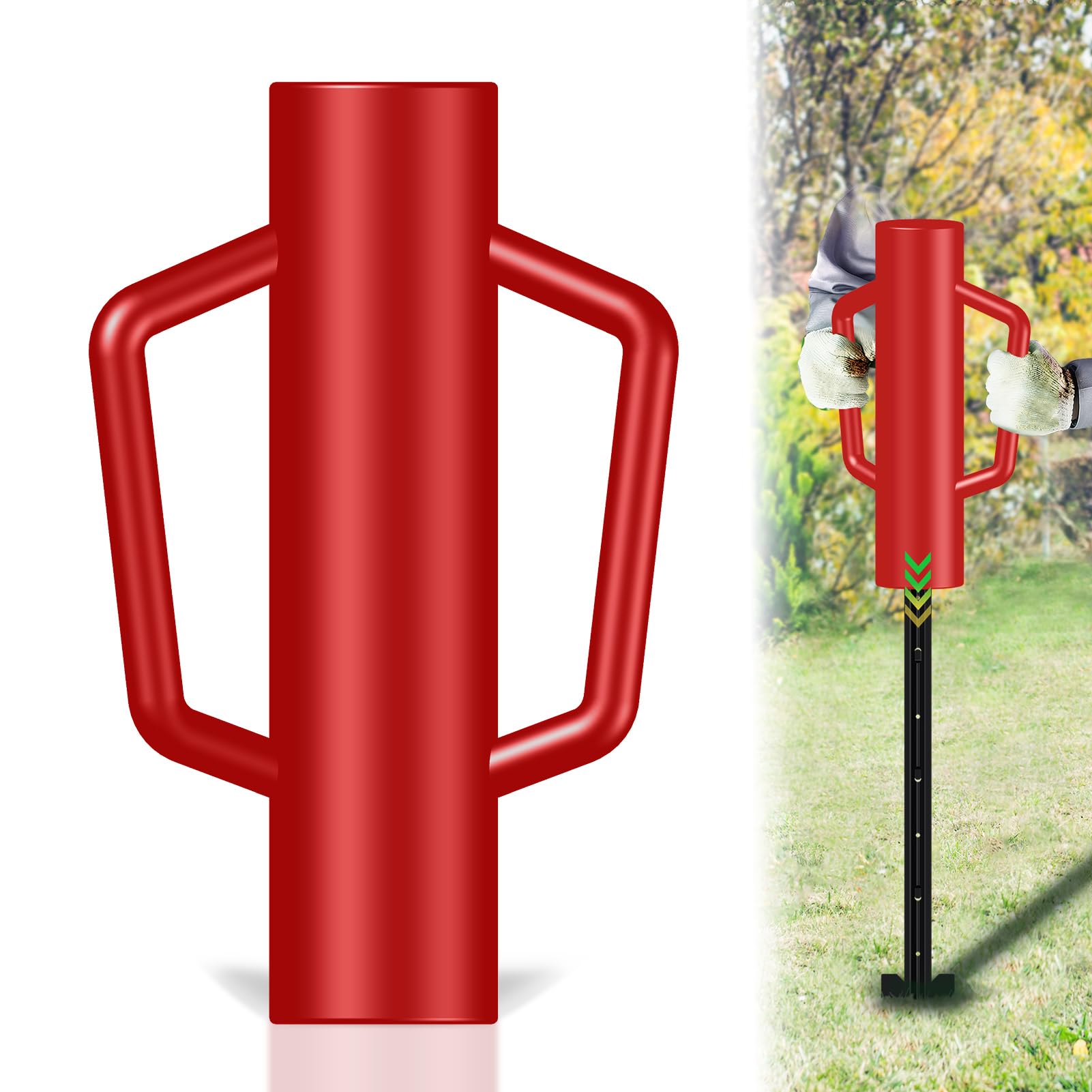 FOREHOGAR front view of red post driver showing full tool benefit durability
