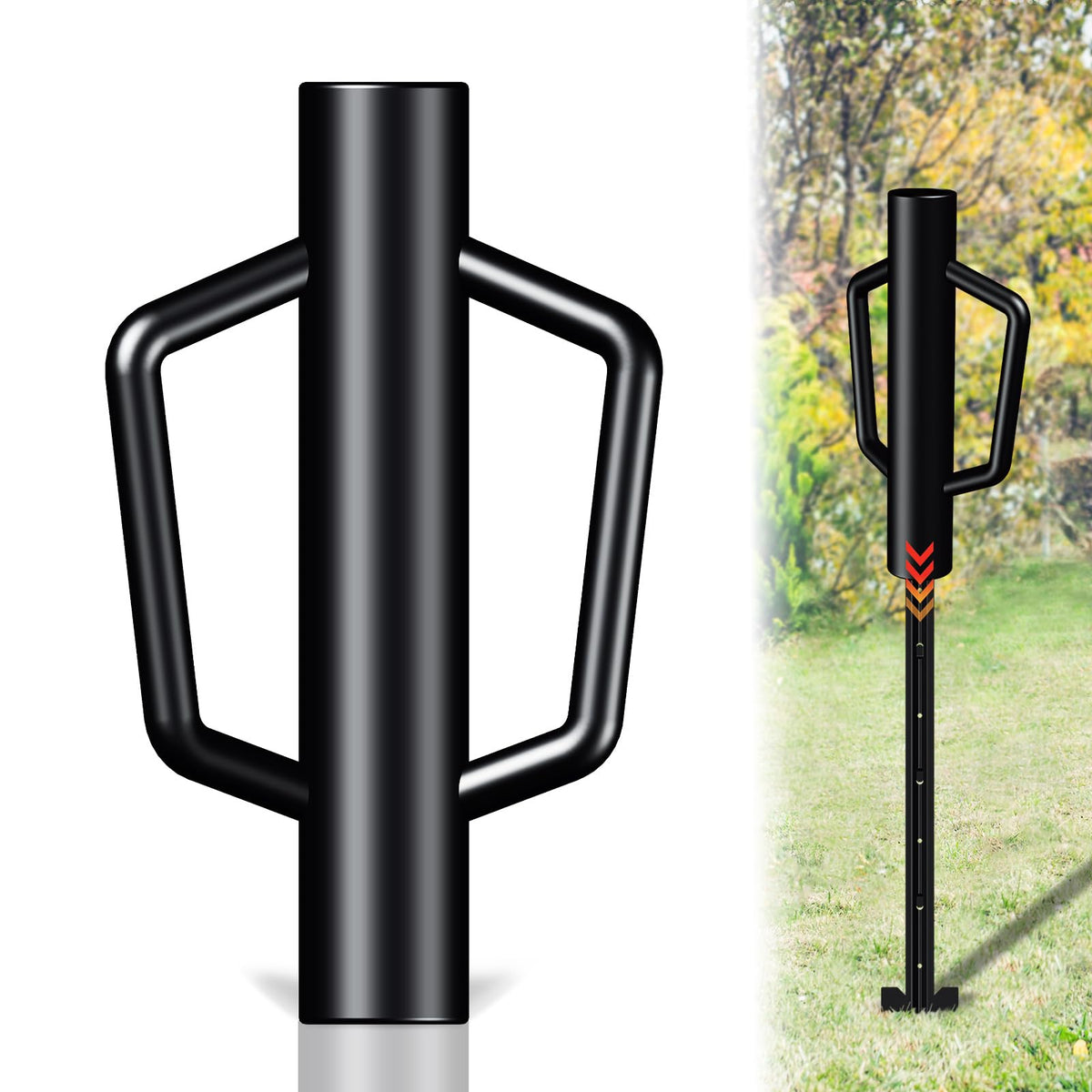 FOREHOGAR front view of 12 lb post driver showing full tool and benefits
