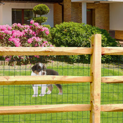 FOREHOGAR fence next to ruler showing 36 inch height and 100 foot length clarity