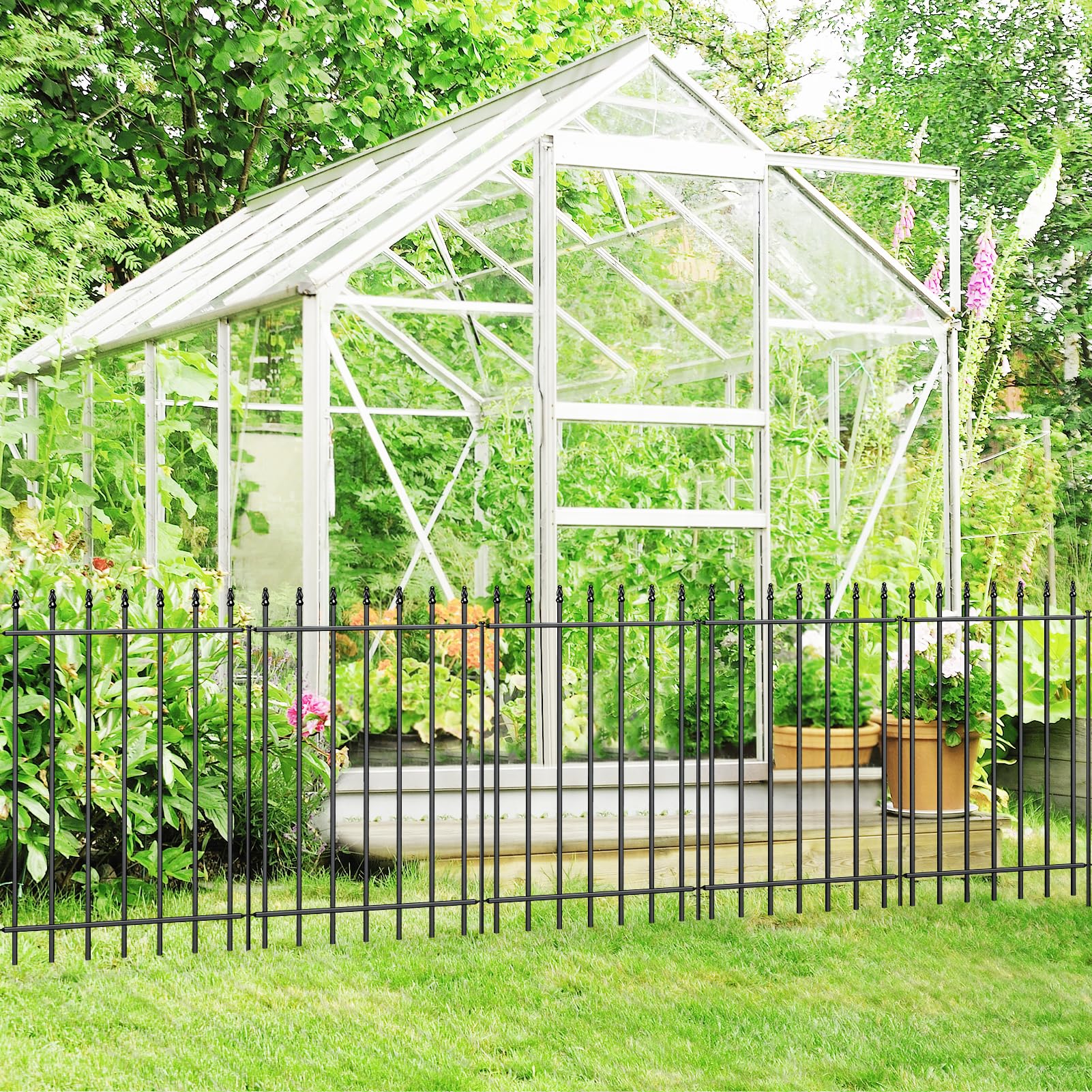 FOREHOGAR fence height beside garden blooms showing protection and scale