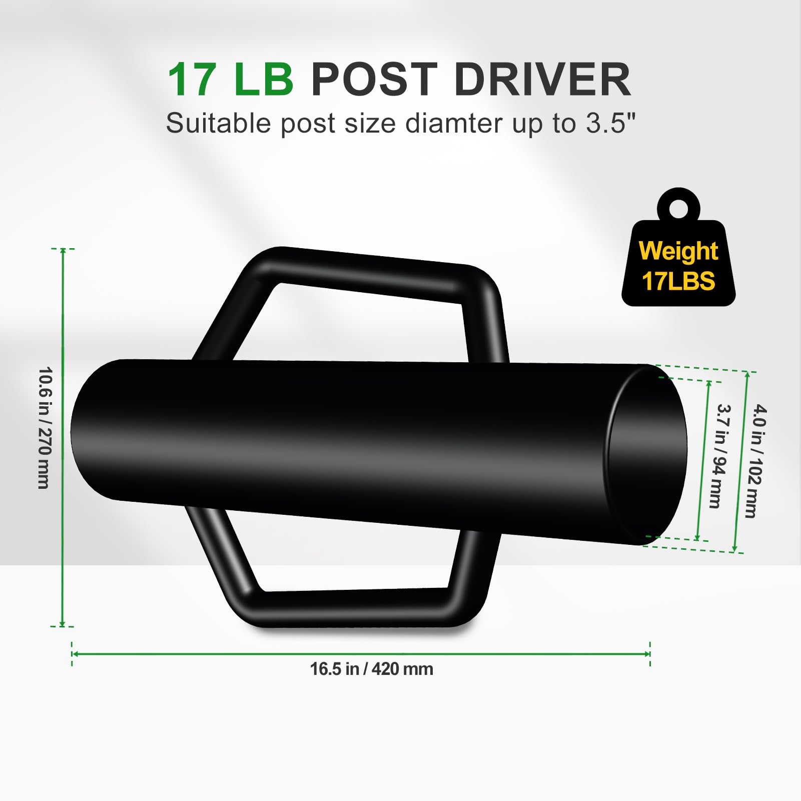 FOREHOGAR in use driving a t-post demonstrating fast one-person installation