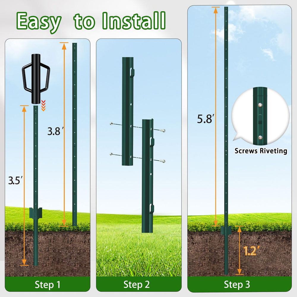 FOREHOGAR installed posts supporting wire fence in garden for immediate protection