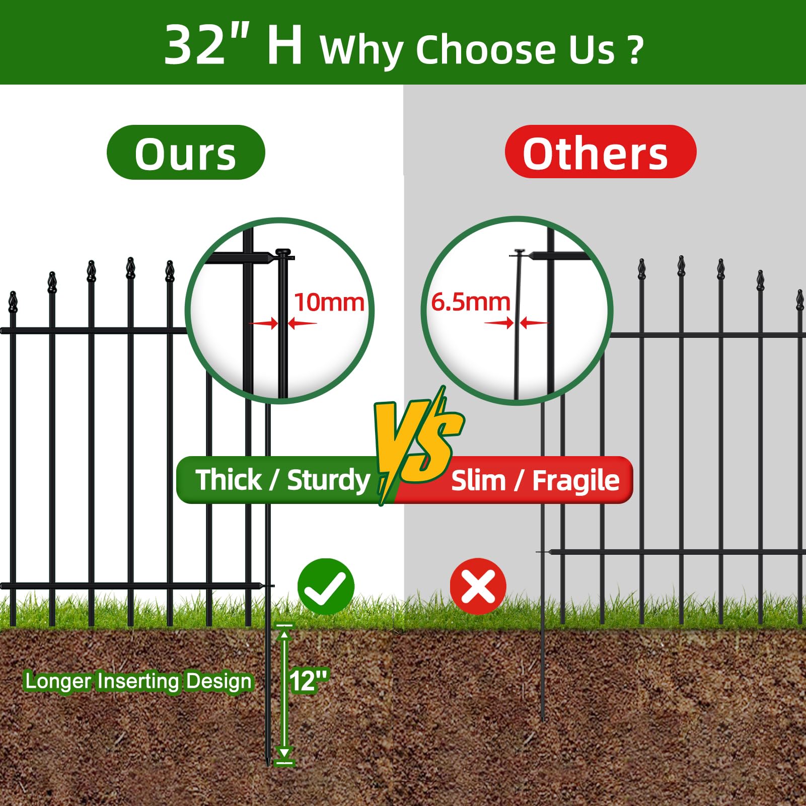 FOREHOGAR fence installed around flowerbed protecting plants and defining landscape edges