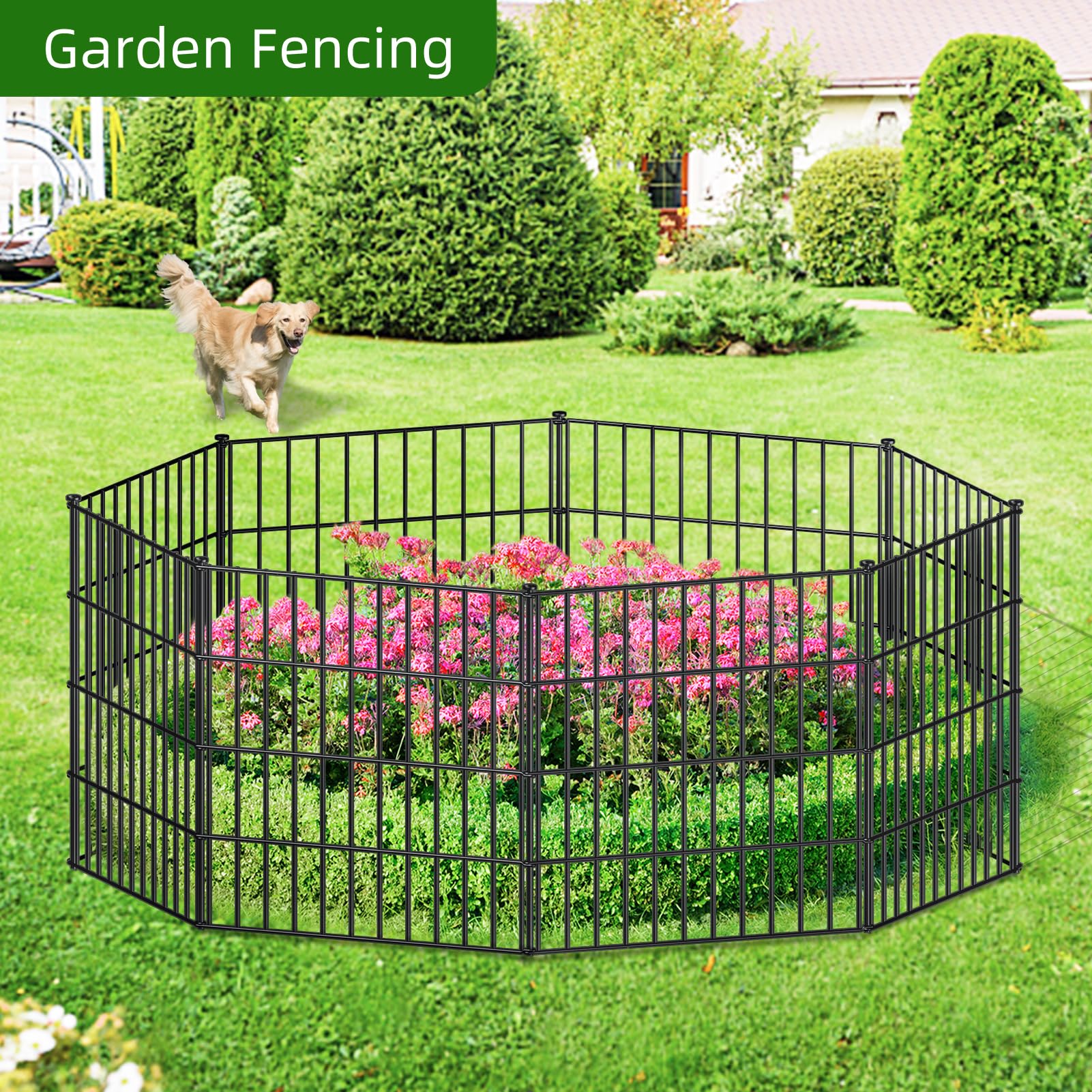 FOREHOGAR packaged kit with eight panels and nine stakes for quick setup advantage