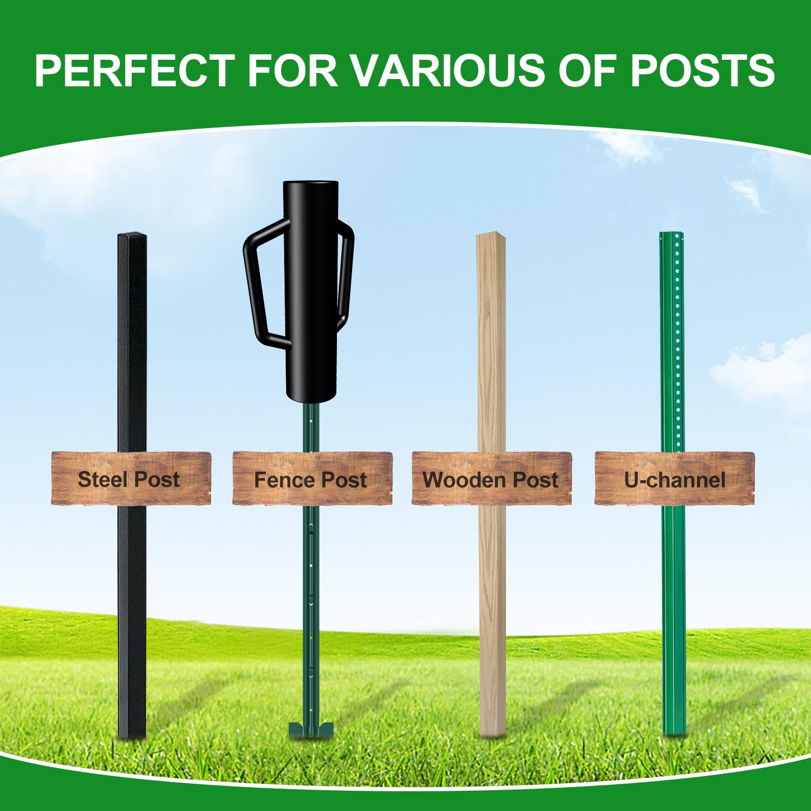 FOREHOGAR packaging image showing tool dimensions and included single pounder