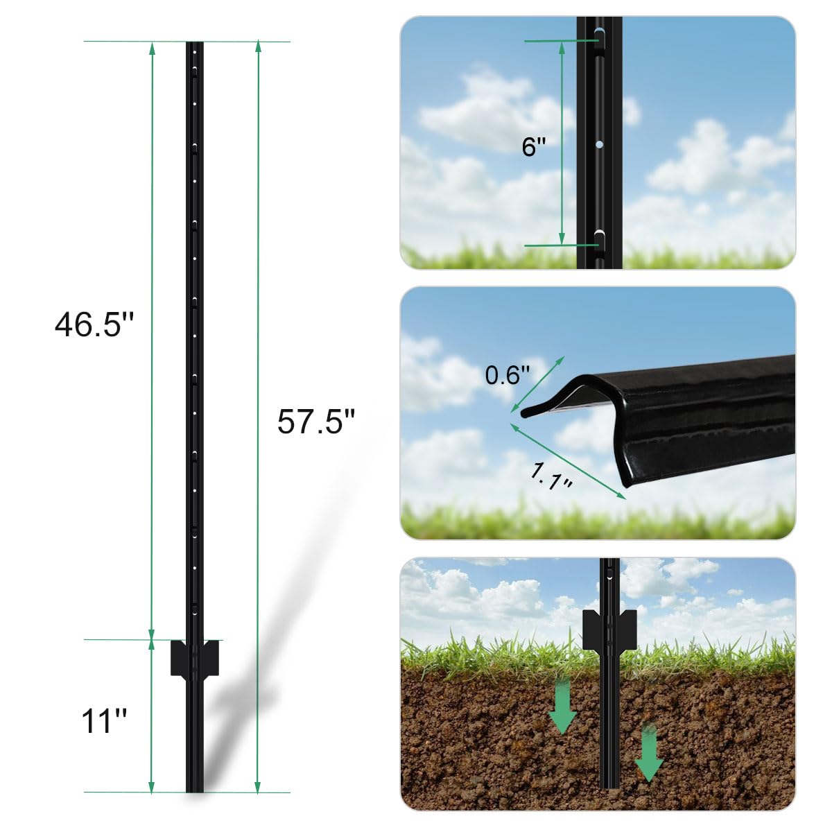 FOREHOGAR post being driven with driver illustrating fast no-dig installation