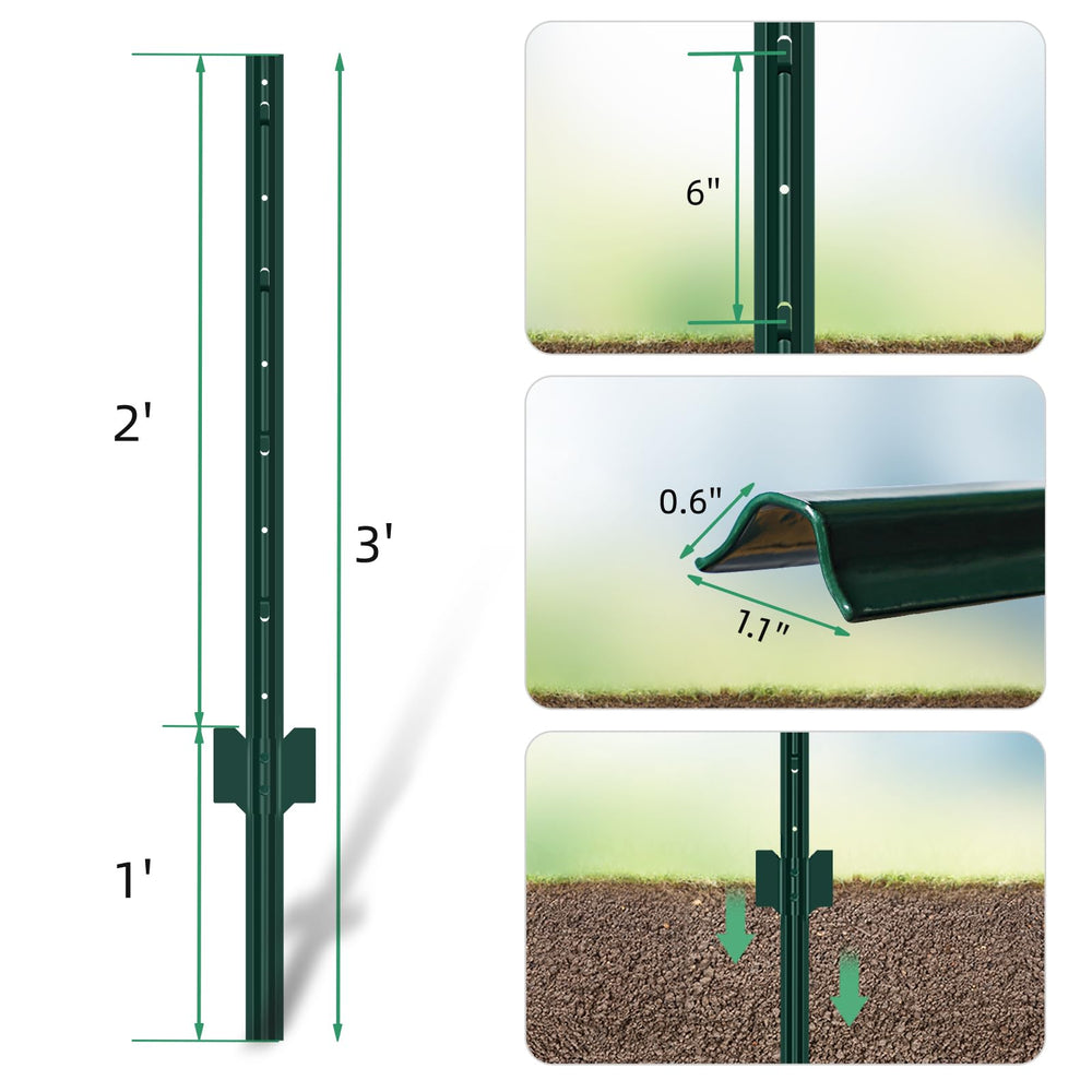FOREHOGAR post partially driven into soil demonstrating no-dig installation benefit