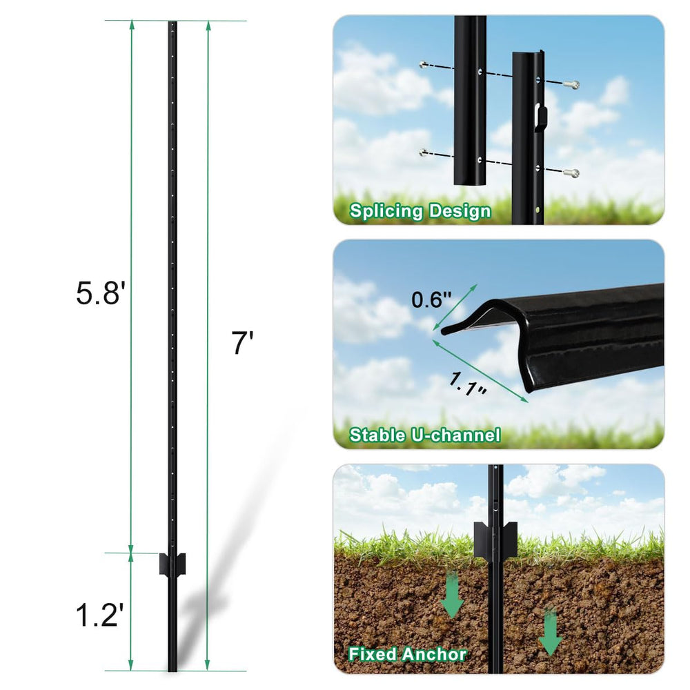 FOREHOGAR post installed supporting garden wire fence providing sturdy boundary