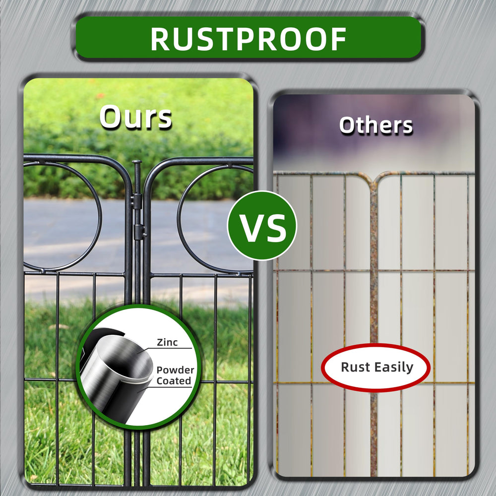 FOREHOGAR fence beside ruler and hand showing scale and easy handling benefit