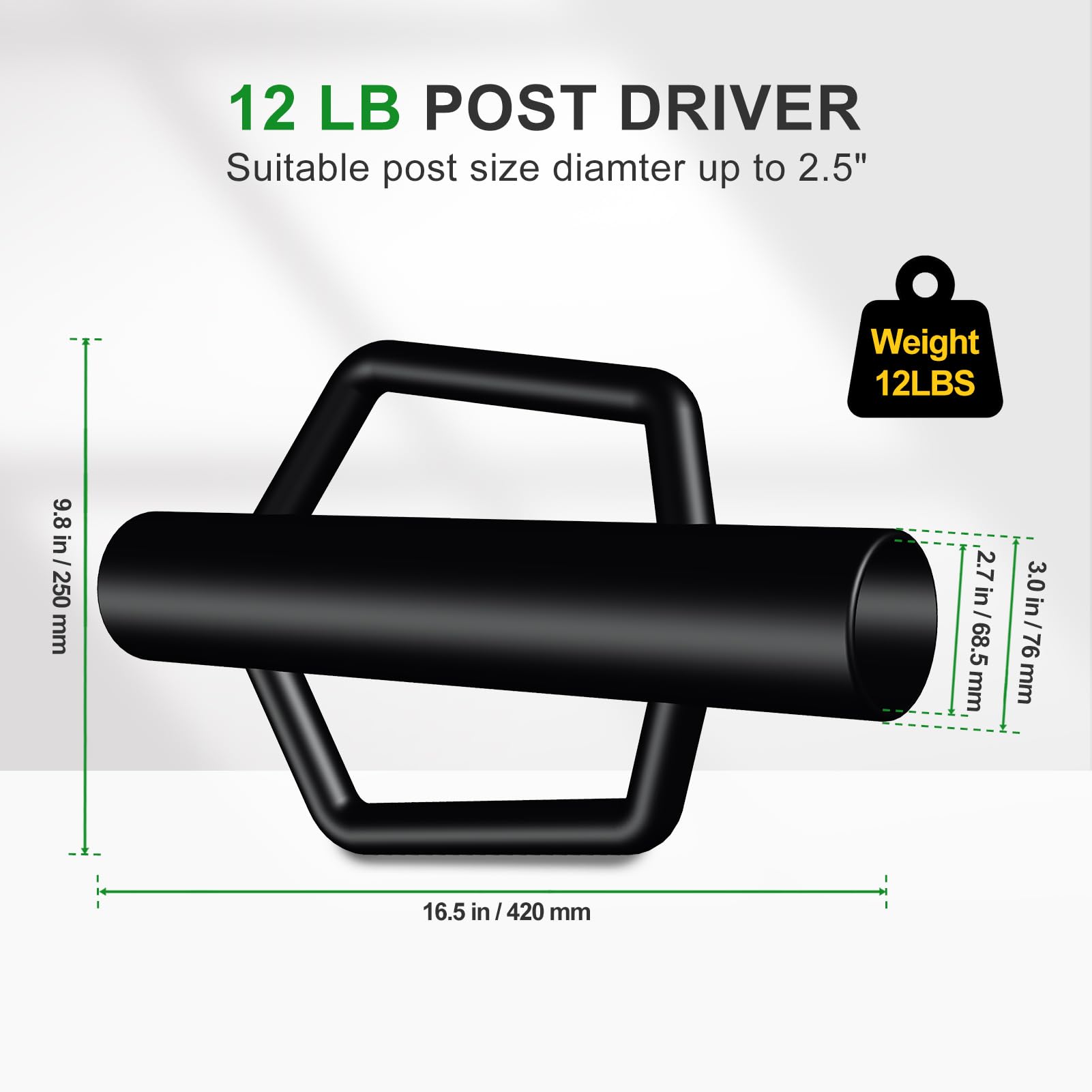 FOREHOGAR size comparison with ruler showing 16.5 inch overall length