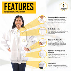 FOREST BEEKEEPING SUPPLY jacket back and hood showing comfortable fit
