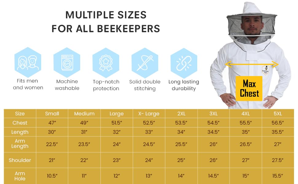 FOREST BEEKEEPING SUPPLY elastic thumb strap detail keeping sleeves secure during work