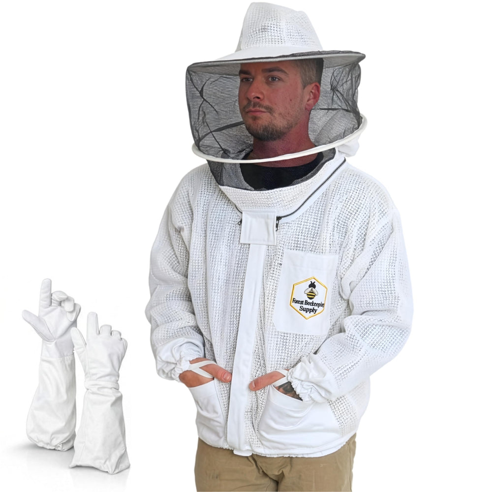 FOREST BEEKEEPING SUPPLY front view showing full coverage and secure fit