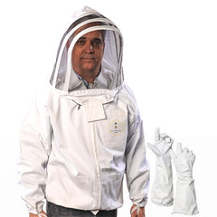 FOREST BEEKEEPING SUPPLY jacket front view showing coverage and protection