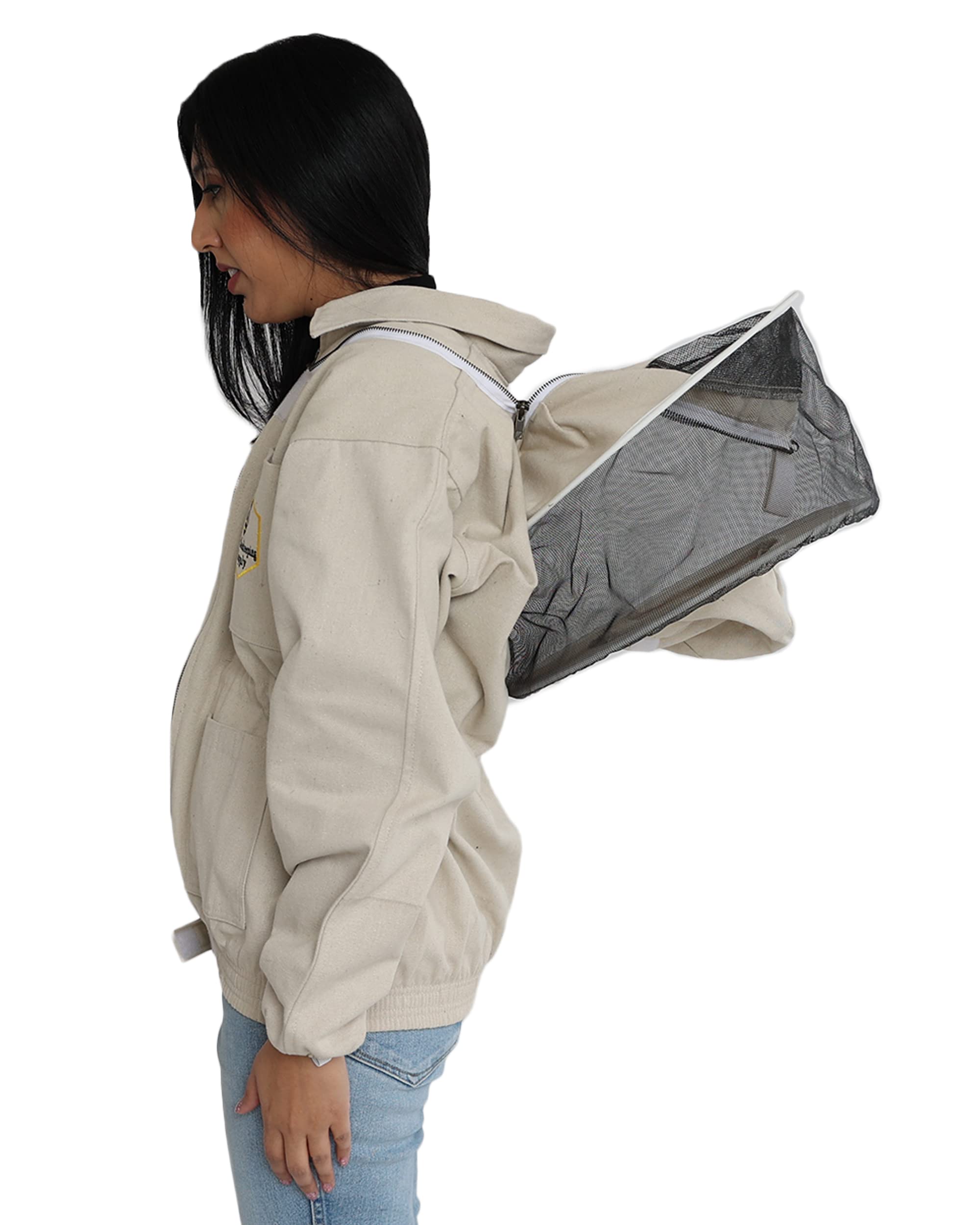 Forest Beekeeping Supply jacket pockets with hive tools highlighting organized access and convenience