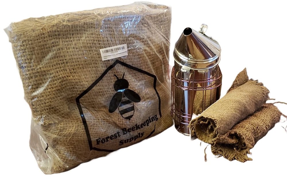 FOREST BEEKEEPING SUPPLY bag beside hive tool to show compact 2-pound scale