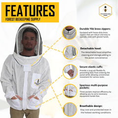 FOREST BEEKEEPING SUPPLY heavy-duty brass zipper detail for durable daily use