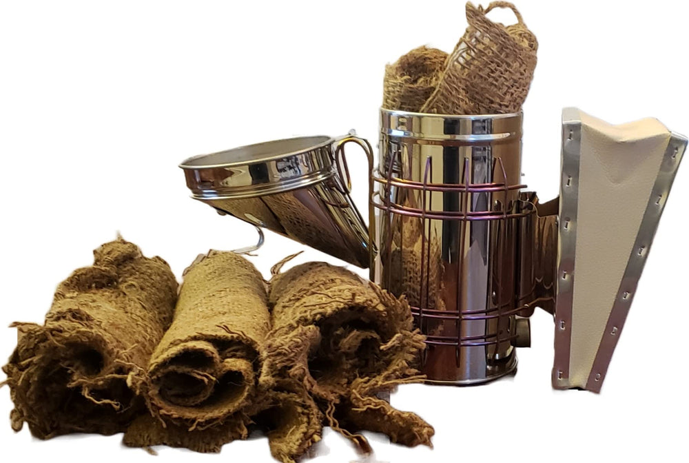 FOREST BEEKEEPING SUPPLY burning jute strip producing steady low-heat smoke