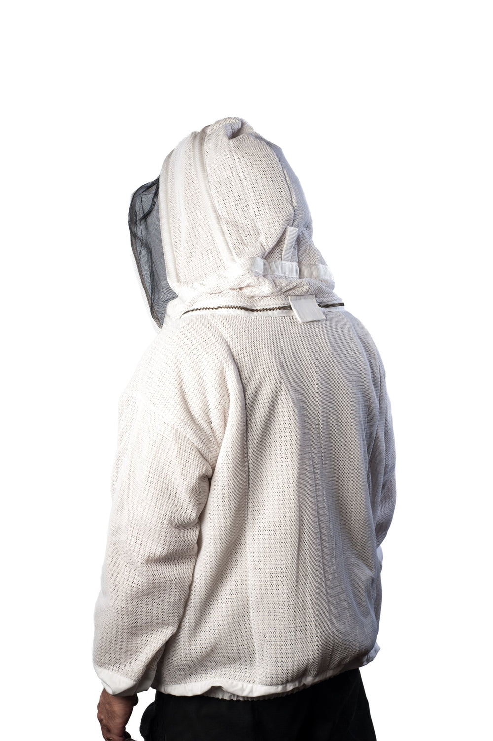 FOREST BEEKEEPING SUPPLY jacket worn in apiary demonstrating mobility and safety