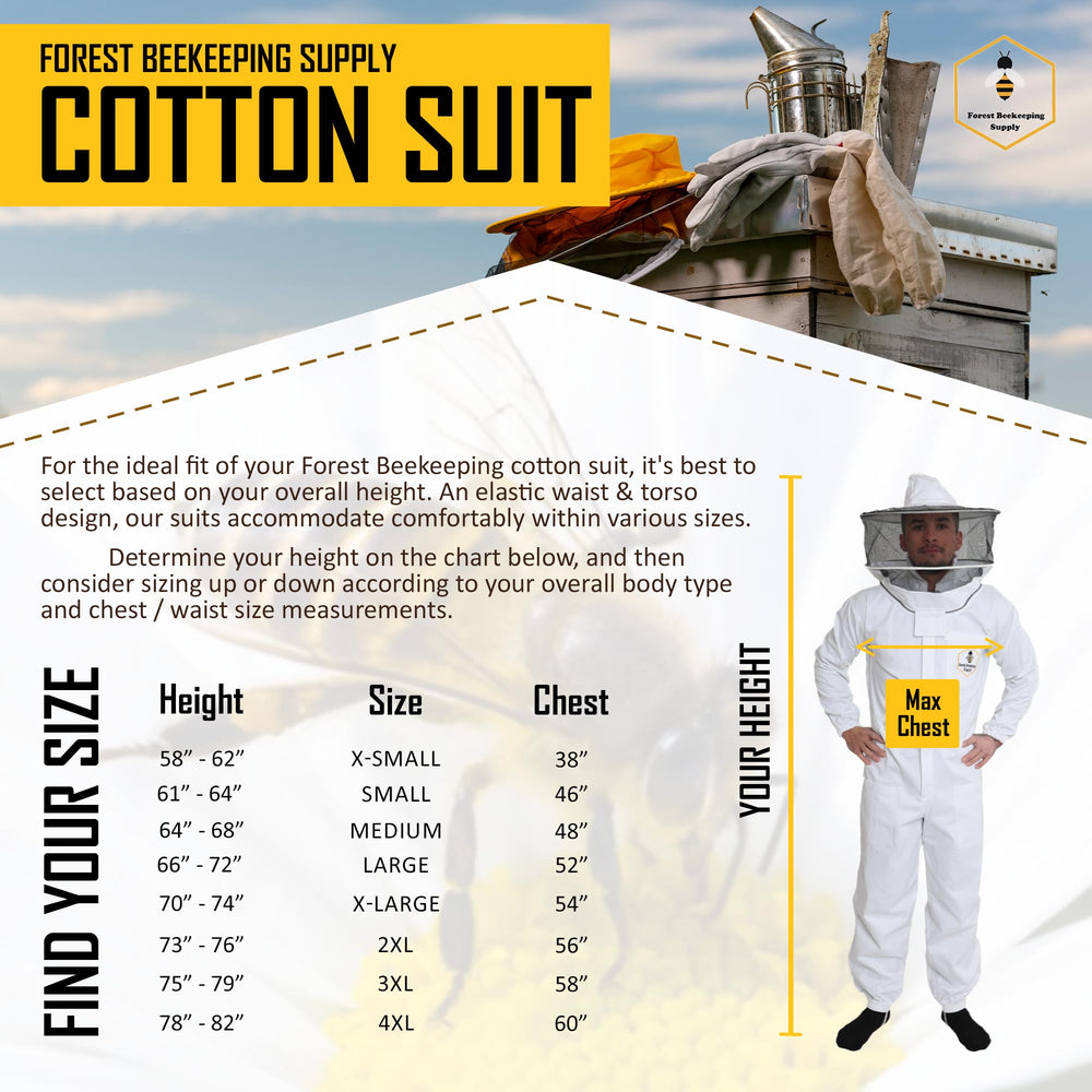 FOREST BEEKEEPING SUPPLY beekeeper wearing suit lifting a frame with confidence