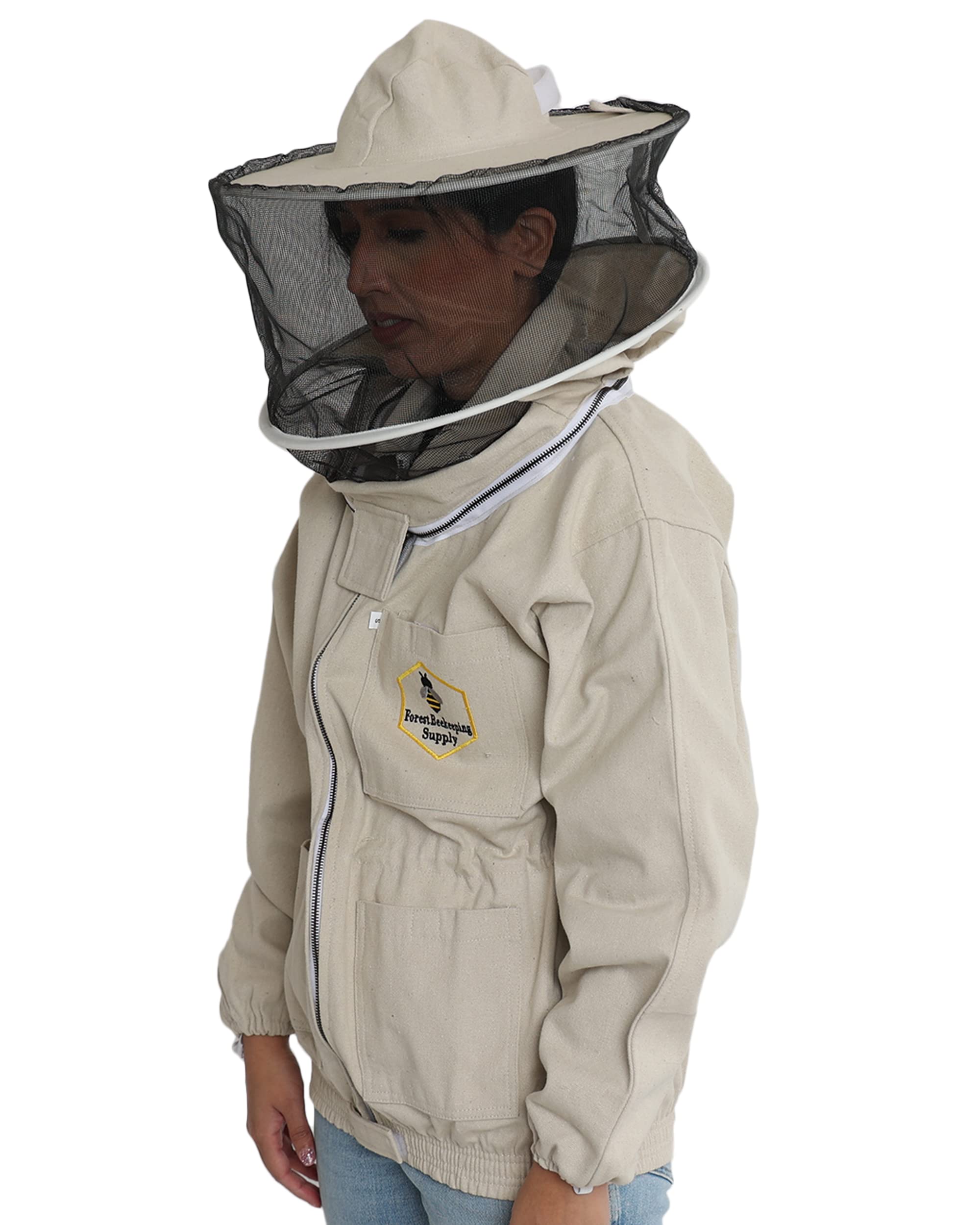 FOREST BEEKEEPING SUPPLY jacket worn during hive inspection for comfortable work