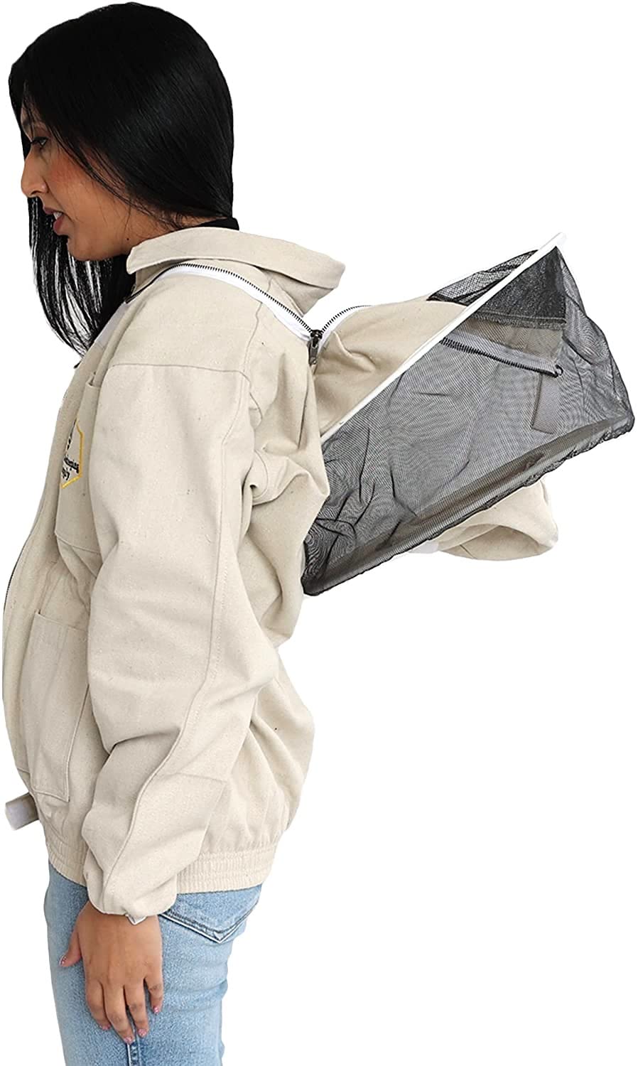 FOREST BEEKEEPING SUPPLY round mesh veil closeup for clear, safe visibility