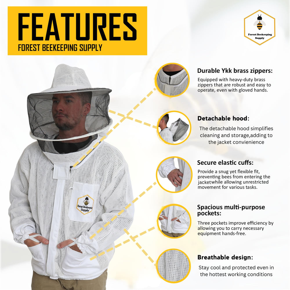 FOREST BEEKEEPING SUPPLY ventilated mesh detail displays airflow and cooling benefit