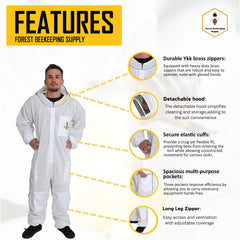 FOREST BEEKEEPING SUPPLY mesh fabric detail highlighting breathable cooling benefit