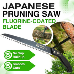 forest Originals blade close-up showing fluorine coating for reduced sap buildup