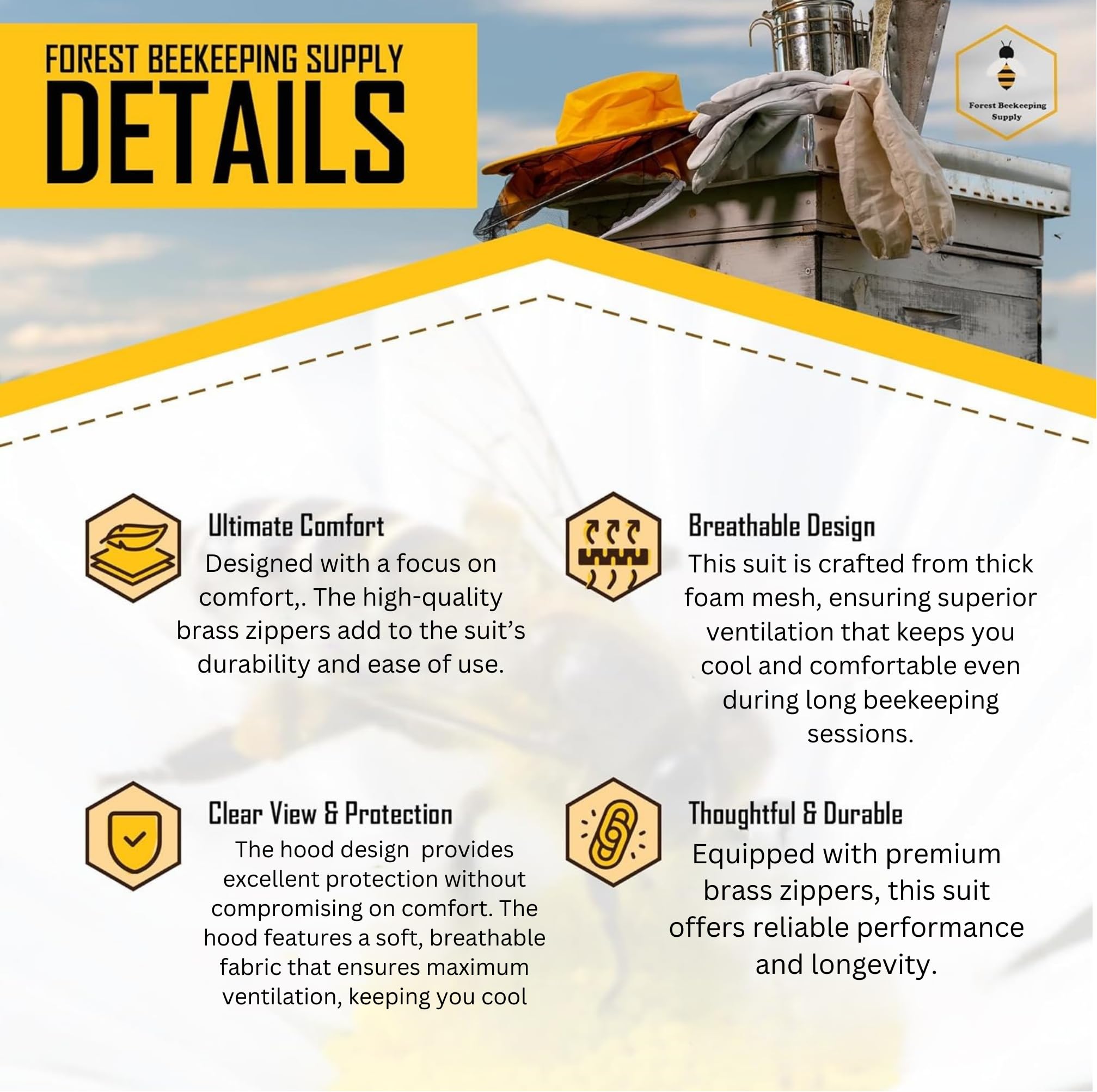 FOREST BEEKEEPING SUPPLY veil closeup showing clear visibility and safety benefit