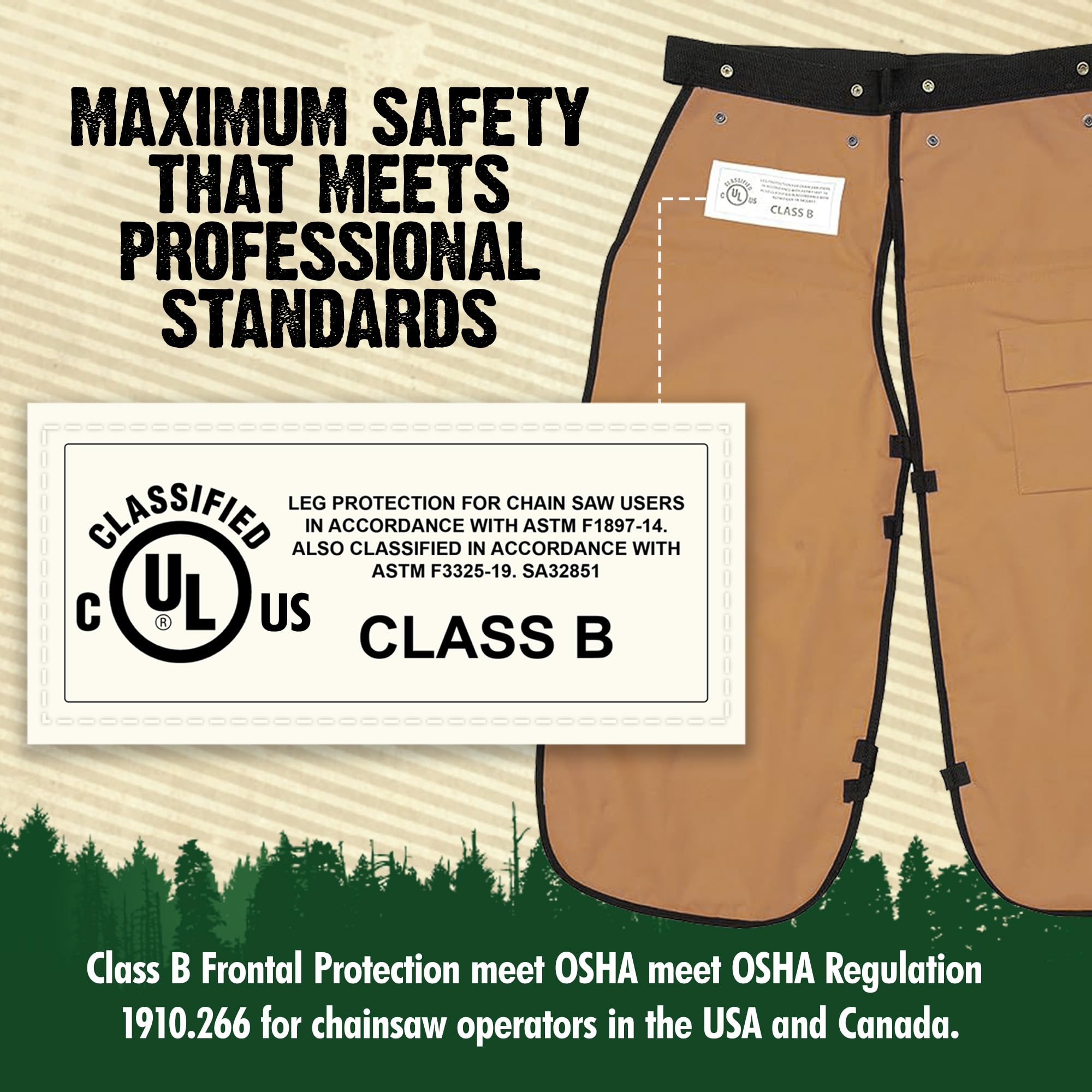 FORESTER open-back apron style shown on a model for ventilation and movement