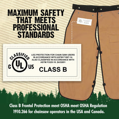 FORESTER open-back apron style shown on a model for ventilation and movement