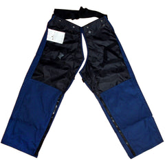 FORESTER chaps displayed with belt closure to show adjustable secure fit