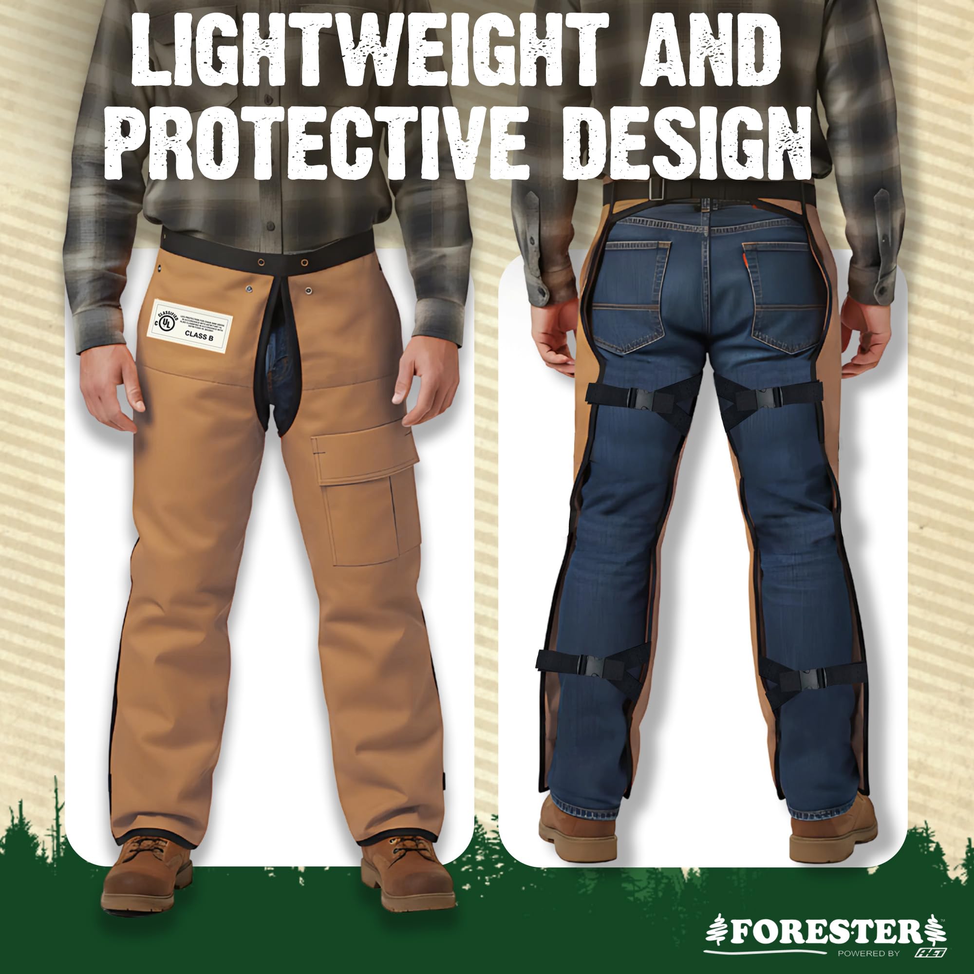 FORESTER 1200 denier fabric repelling water for cleaner, drier work