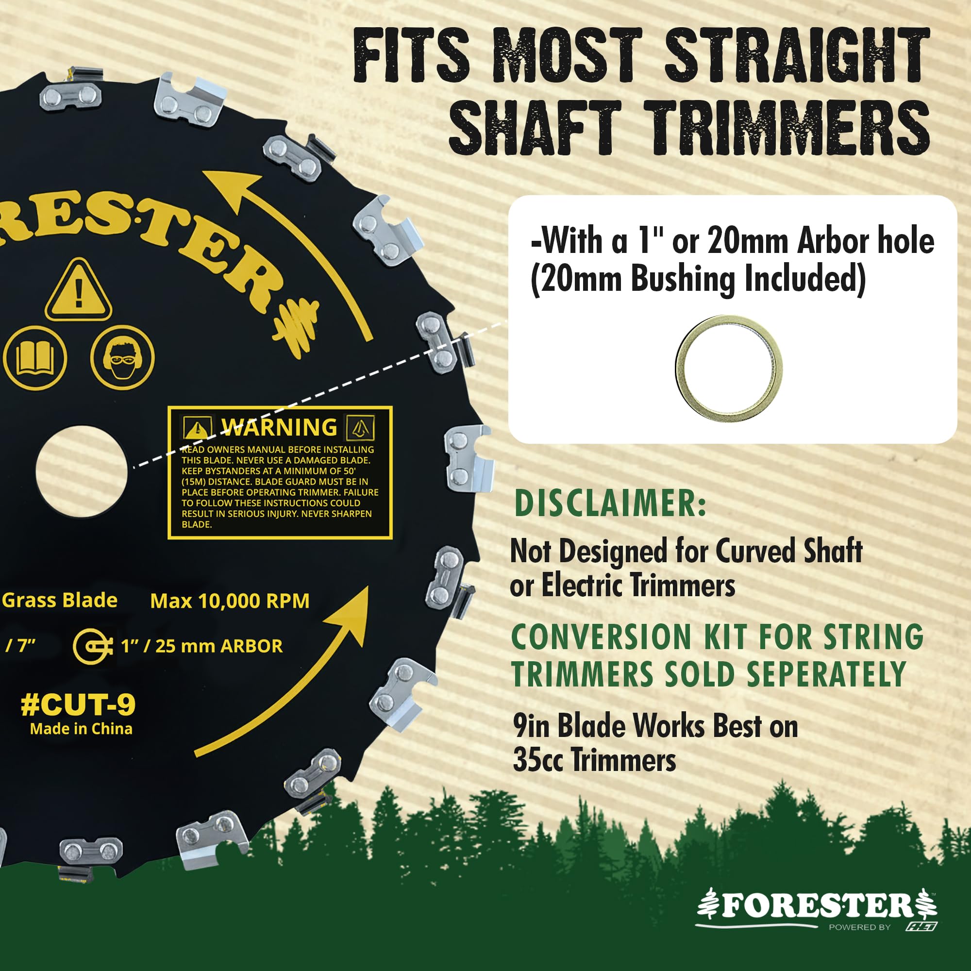FORESTER close-up of chainsaw teeth detailing sharp edges for fast cutting
