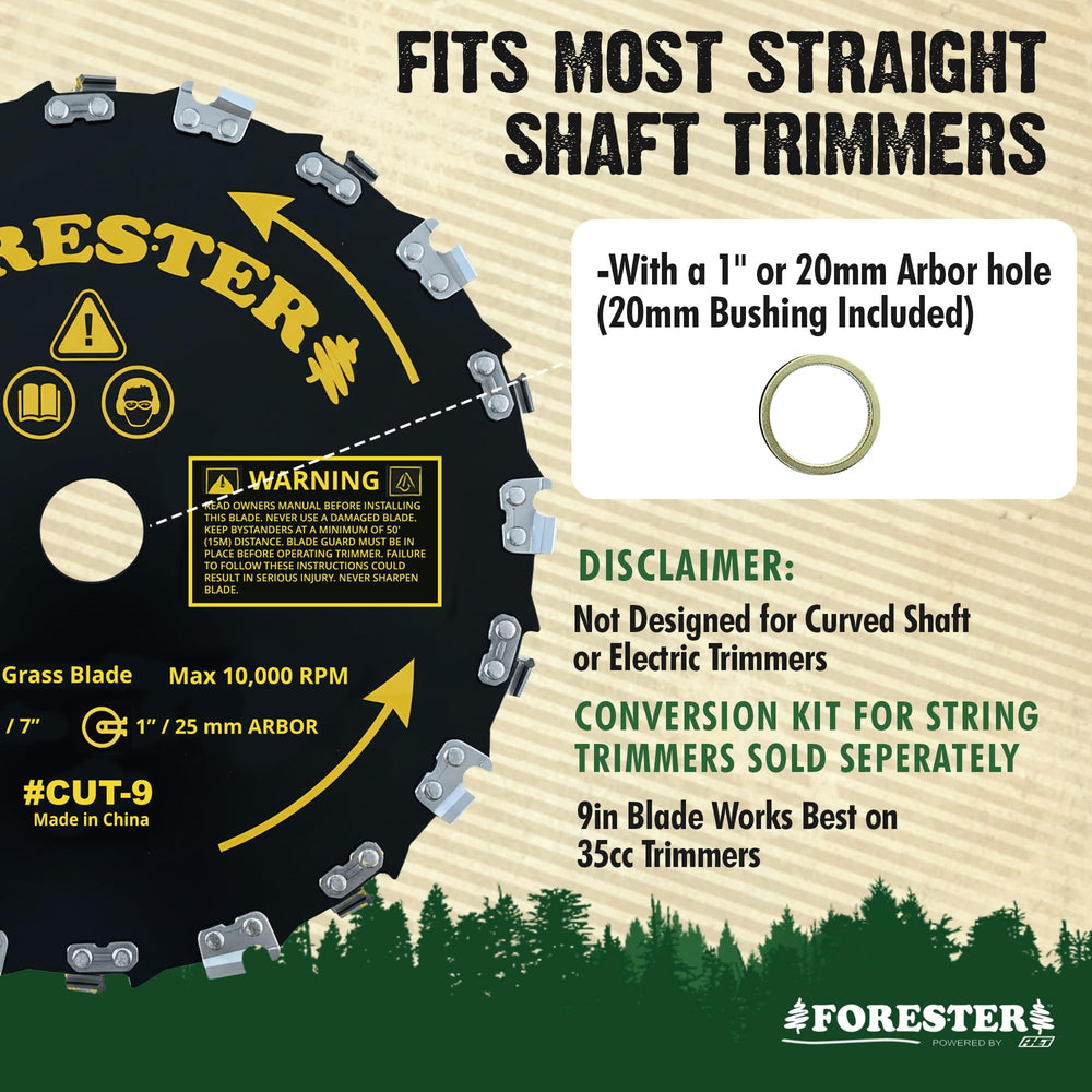 FORESTER close-up of chainsaw teeth detailing sharp edges for fast cutting