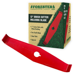 FORESTER front-facing 12-inch blade showing cutting profile and universal fit benefit