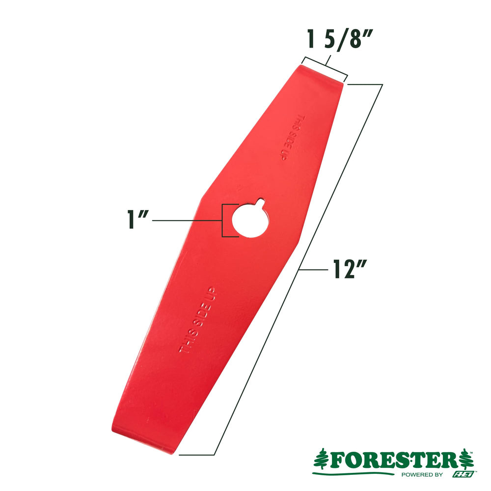 FORESTER blade in tall grass highlighting hi-vis red for improved visibility benefit