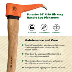 FORESTER pickaroon hickory handle grain detail showing shock absorption