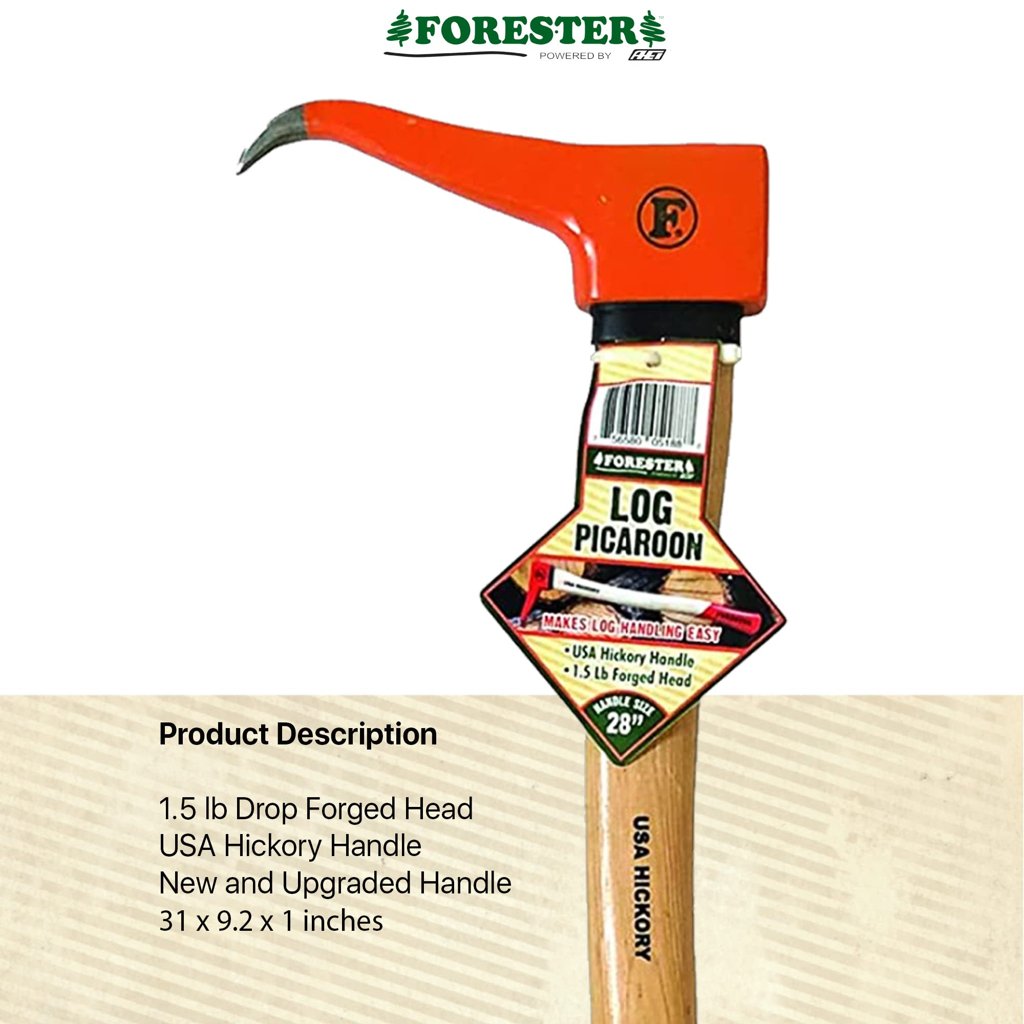 FORESTER drop-forged hook close-up showing angled point for secure wood penetration