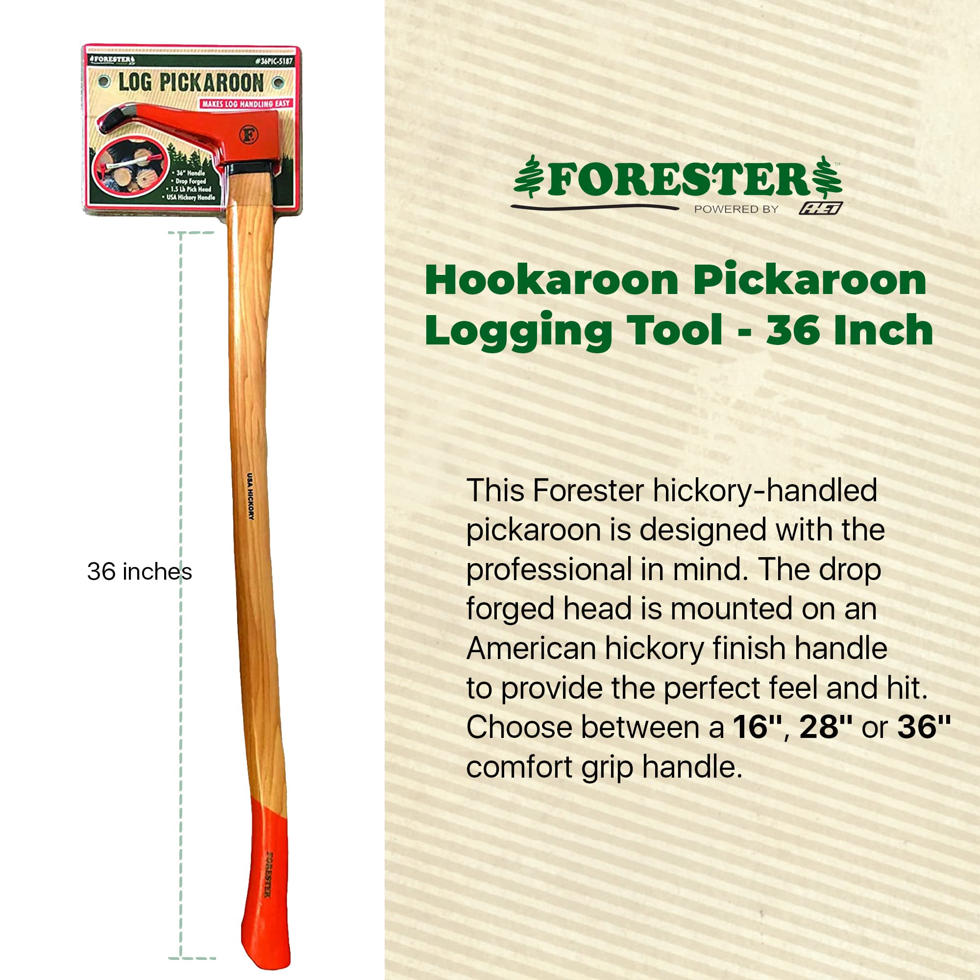 FORESTER pickaroon in front of stacked firewood showing faster stacking