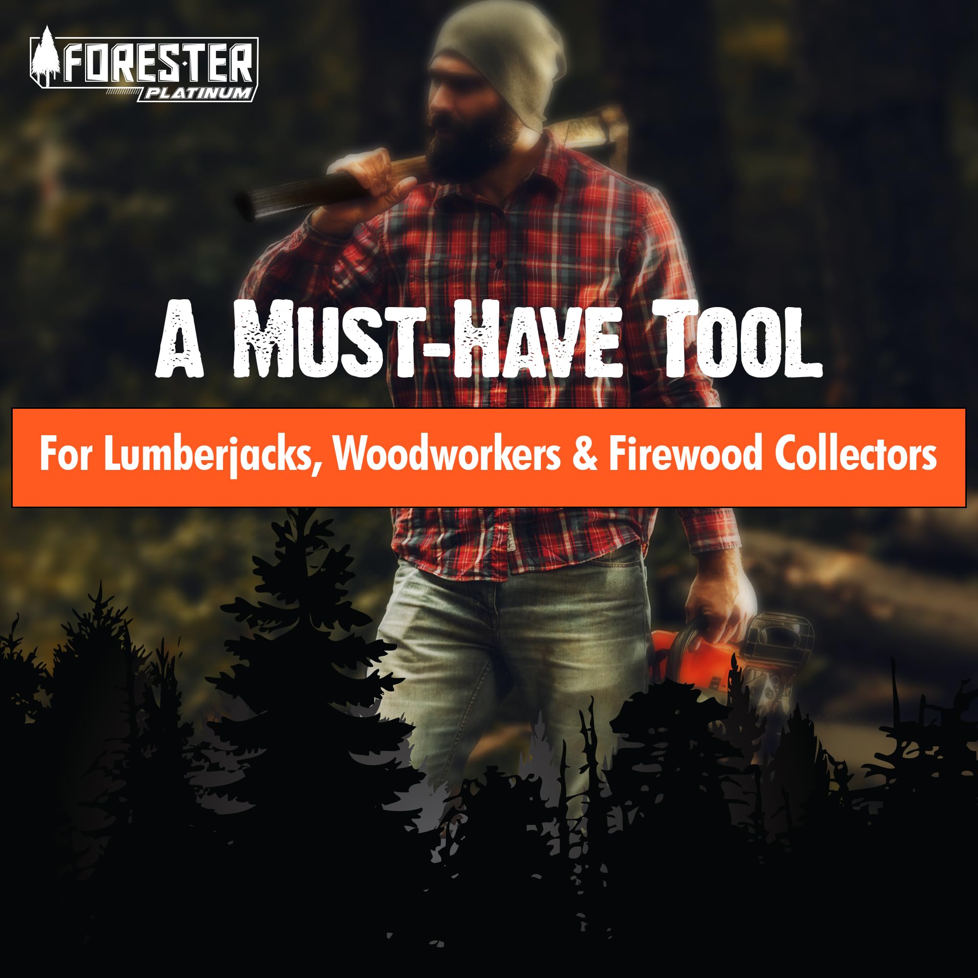 FORESTER pickaroon leaning on woodpile showing efficient stacking capability
