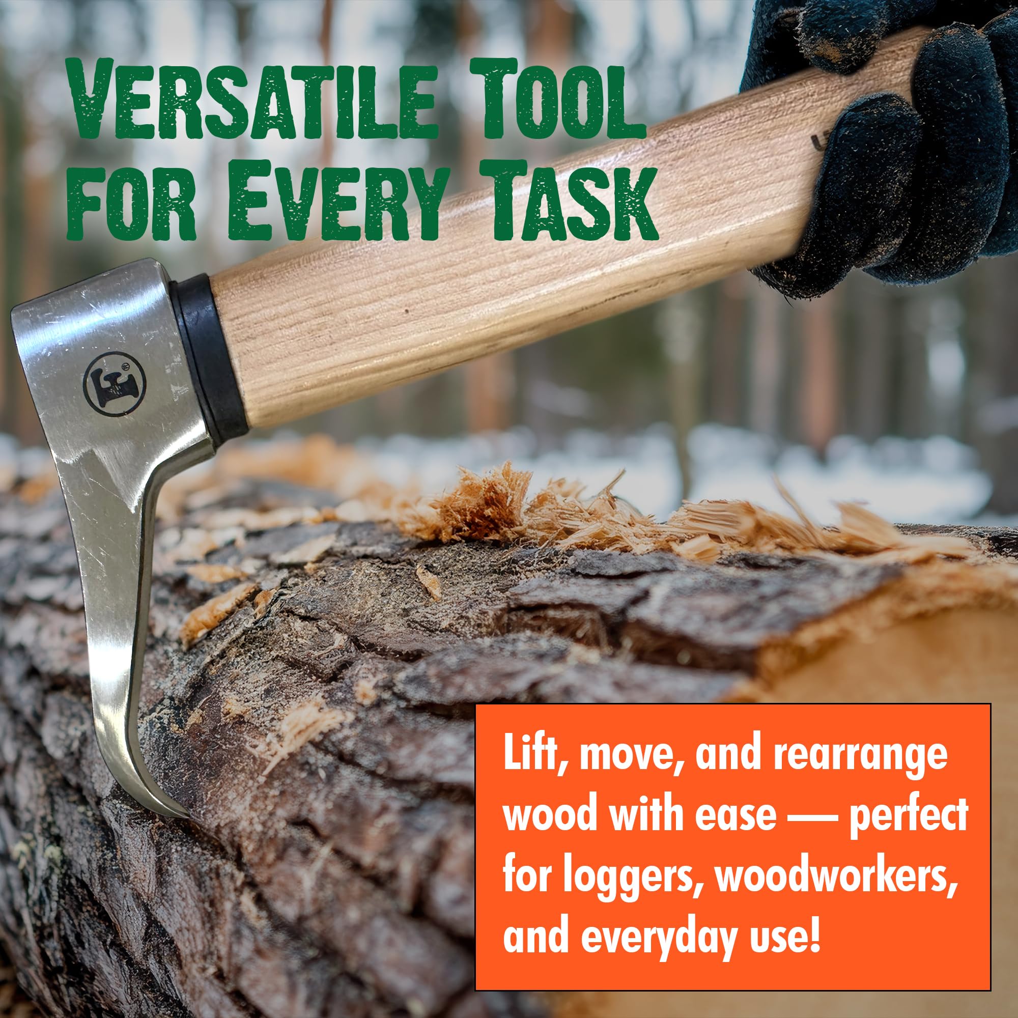 FORESTER pickaroon beside ruler showing 28-inch scale for leverage benefit