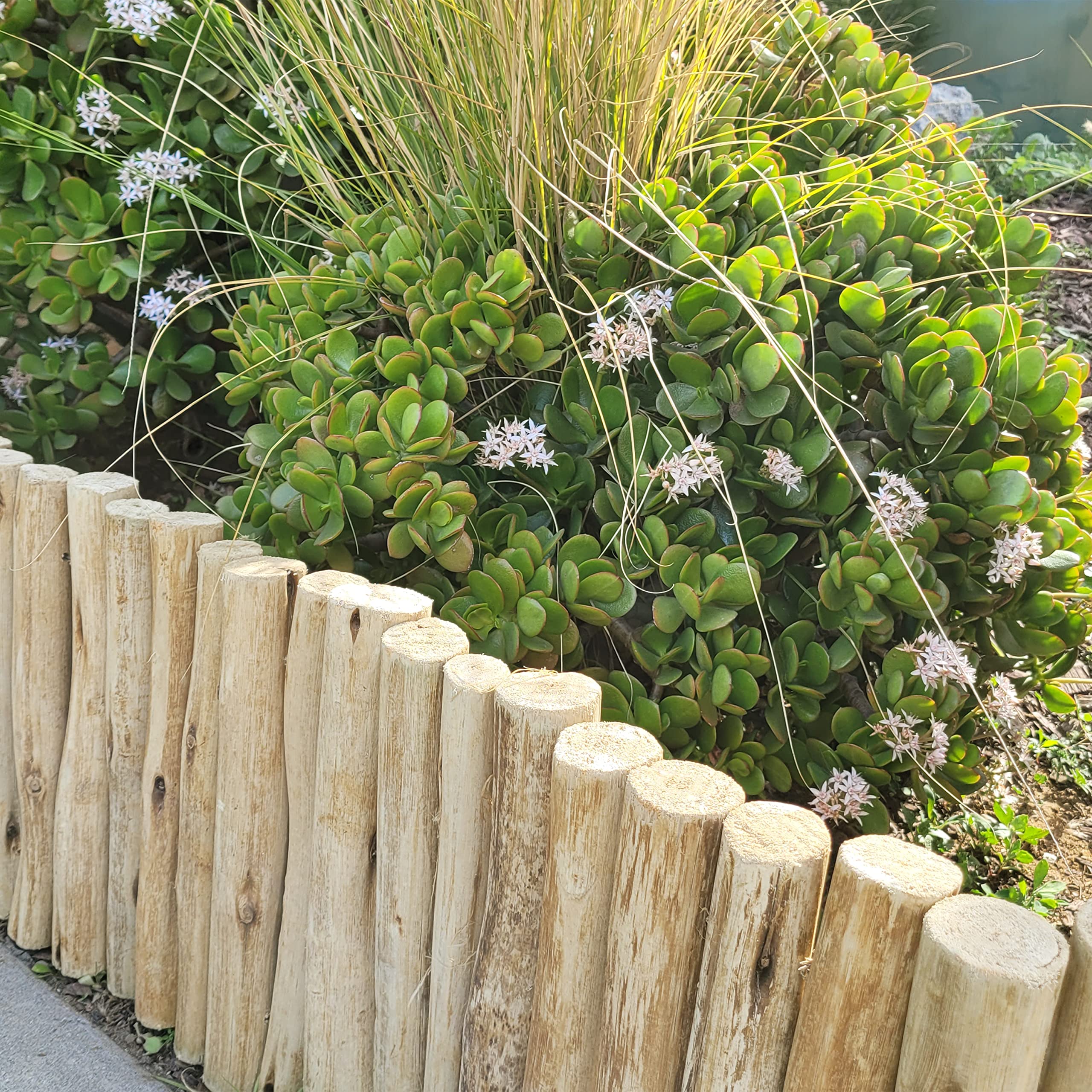 FOREVER BAMBOO curved garden border installed highlighting flexible fit