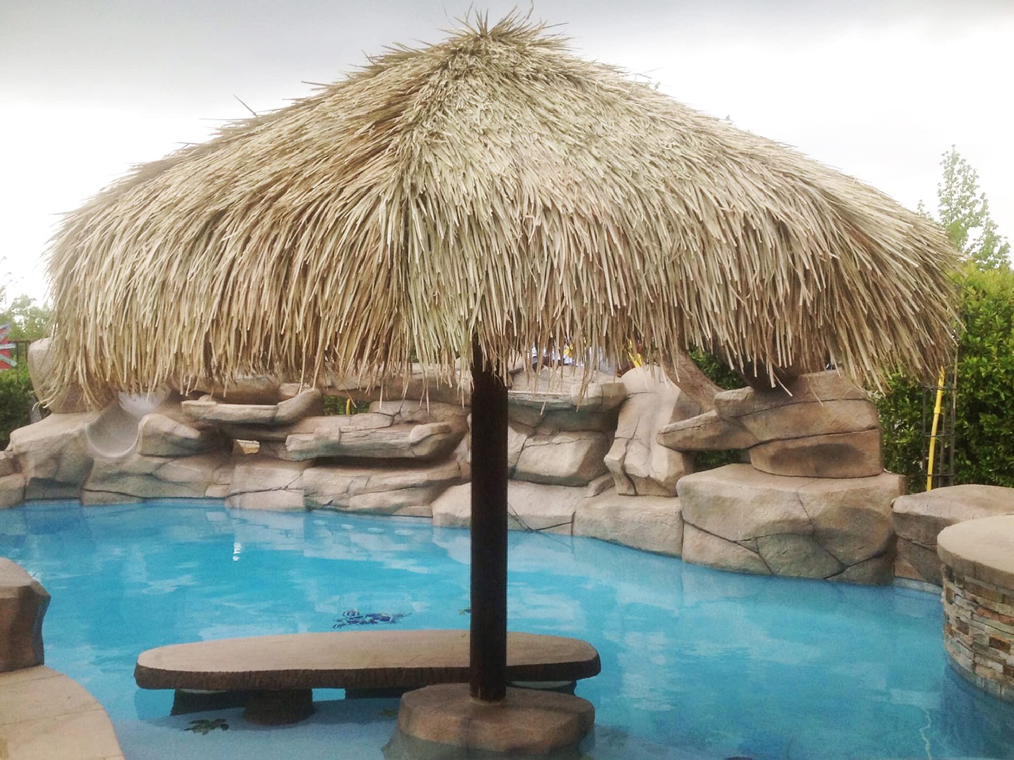 FOREVER BAMBOO close-up of hand-woven palm thatch texture highlighting natural craftsmanship benefit