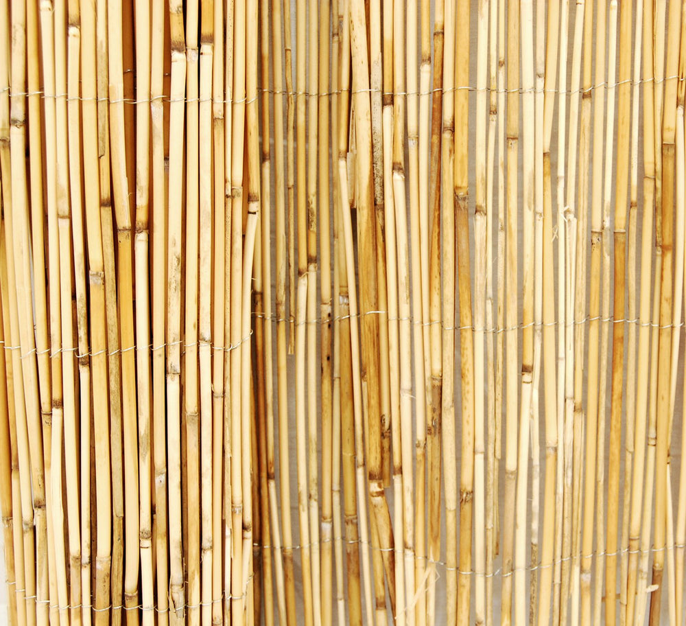 FOREVER BAMBOO close-up of woven reed and wire detail showing sturdy construction