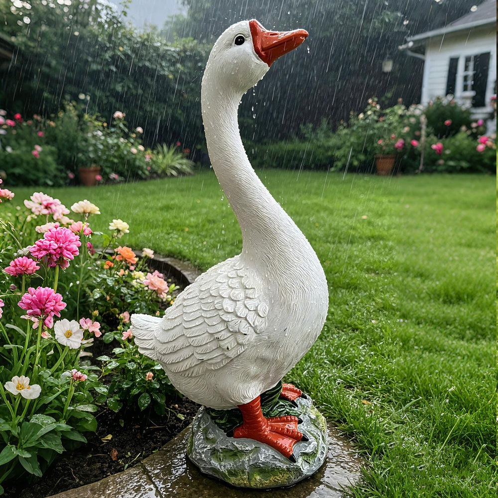 FOREVJHMM goose on porch stairs improving curb appeal